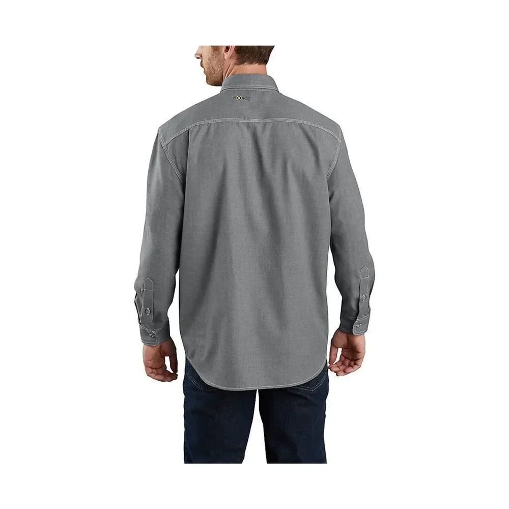 Men's Gray/Blue Long Sleeve Shirt